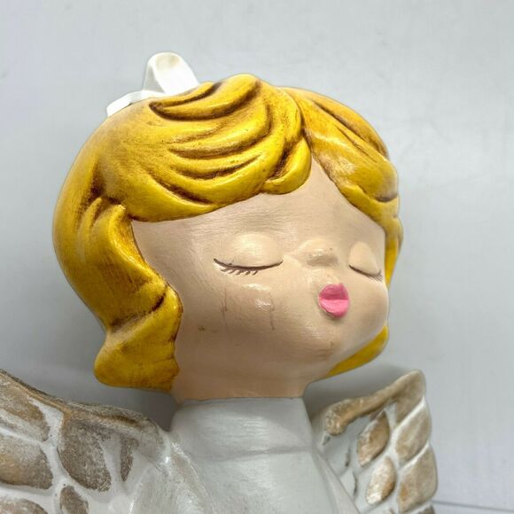 Choir Angels Singing Boy Girl Retro Figurines Hand Painted Kitsch Vintage 1972 - Picture 5 of 15